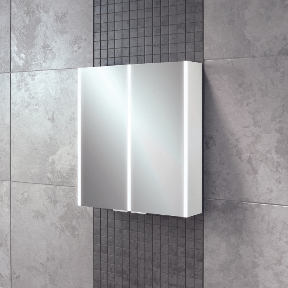 Close up product image of the HIB Xenon 600mm LED Mirror Cabinet